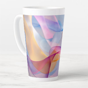 Abstracte Kleurrijke Stromende Lint Latte Mok