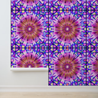 Abstracte kleurrijke Sum Shine Mandala Kunst Behang