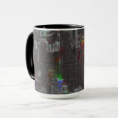 Abstracte kleurrijke tekening in donkere nacht ond mok (Voorkant links)