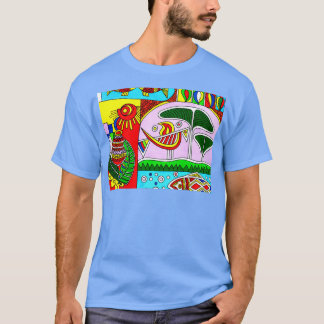 Abstracte kleurrijke tekening t-shirt