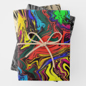 Abstracte kleurrijke tweekleurig / fijngemaakt / f inpakpapier vel (In situ)