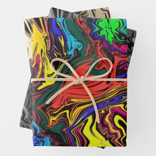 Abstracte kleurrijke tweekleurig / fijngemaakt / f inpakpapier vel (In situ)