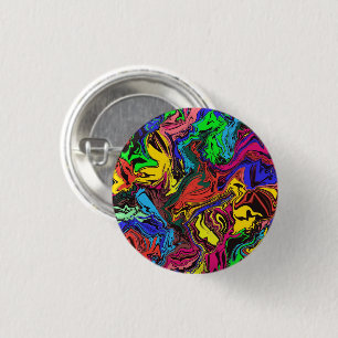 Abstracte kleurrijke tweekleurig / fijngemaakt / ronde button 3,2 cm