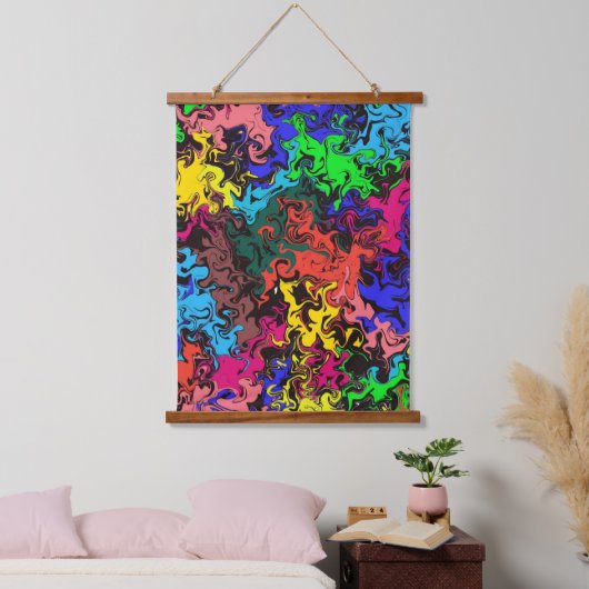 Abstracte kleurrijke tweeling / hangend wandkleed (Slaapkamer)