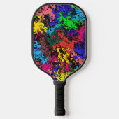 Abstracte kleurrijke tweeling / pickleball paddle (Voorkant)