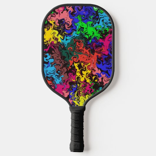 Abstracte kleurrijke tweeling / pickleball paddle (Achterkant)