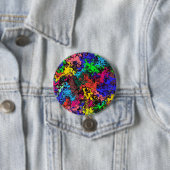 Abstracte kleurrijke tweeling / ronde button 7,6 cm (In situ)