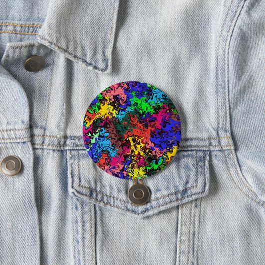 Abstracte kleurrijke tweeling / ronde button 7,6 cm (In situ)