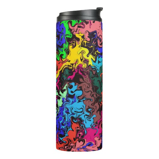 Abstracte kleurrijke tweeling / thermosbeker (Gedraaid links)