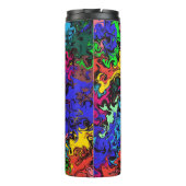 Abstracte kleurrijke tweeling / thermosbeker (Achterkant)