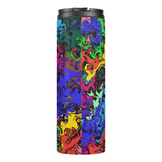 Abstracte kleurrijke tweeling / thermosbeker (Achterkant)