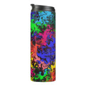 Abstracte kleurrijke tweeling / thermosbeker (Geroteerd rechts)