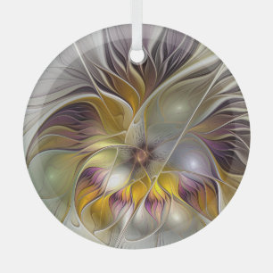Abstracte kleurrijke ventilator Moderne fractale c Glas Ornament