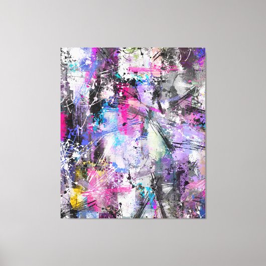 Abstracte kleurrijke verf canvas afdruk (Voorkant)