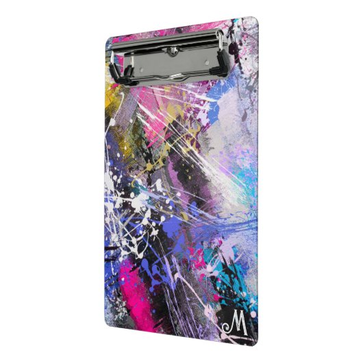 Abstracte kleurrijke verf mini klembord (Angled2)