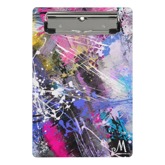Abstracte kleurrijke verf mini klembord (Voorkant)