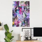 Abstracte kleurrijke verf poster (Thuiskantoor)