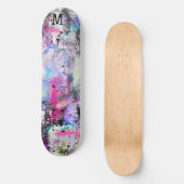 Abstracte kleurrijke verf skateboard (Voorkant)