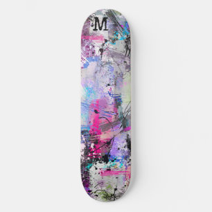 Abstracte kleurrijke verf skateboard