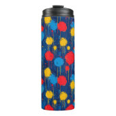 Abstracte kleurrijke verf Spletters Thermosbeker (Voorkant)