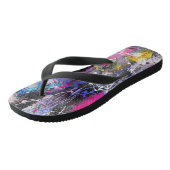 Abstracte kleurrijke verf teenslippers (Schuin)