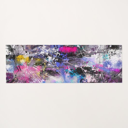 Abstracte kleurrijke verf yogamat (Achterkant (horizontaal))