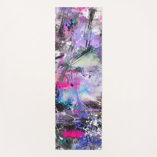 Abstracte kleurrijke verf yogamat (Voorkant)