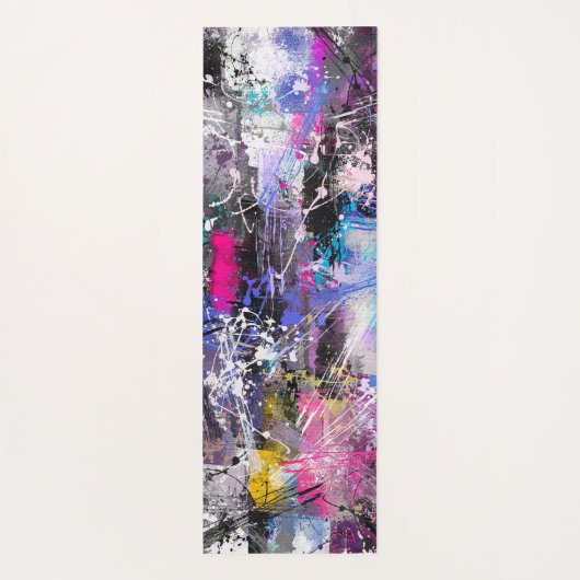 Abstracte kleurrijke verf yogamat (Achterkant)