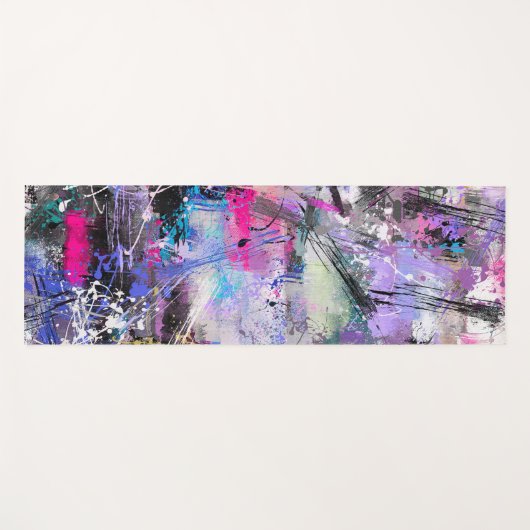 Abstracte kleurrijke verf yogamat (Voorkant (horizontaal))
