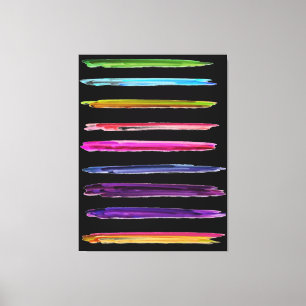 Abstracte kleurrijke verfpenseelstreken canvas afdruk