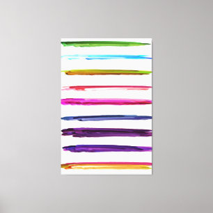 Abstracte kleurrijke verfpenseelstreken canvas afdruk
