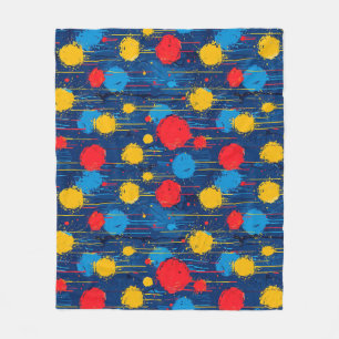 Abstracte Kleurrijke Verfspetters Fleece Deken