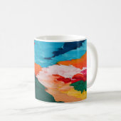 Abstracte kleurrijke vibrant koffiemok (Voorkant rechts)