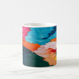Abstracte kleurrijke vibrant koffiemok