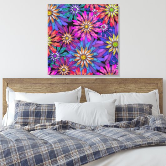 Abstracte kleurrijke vloerbekkens canvas afdruk (Insitu (Slaapkamer))