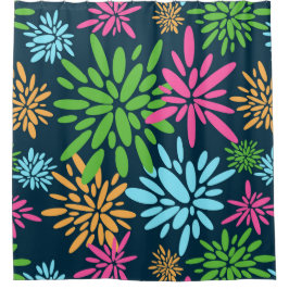 Abstracte kleurrijke vuurwerkbloemen Douchegordijn