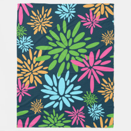 Abstracte Kleurrijke Vuurwerkbloemen Fleece Deken