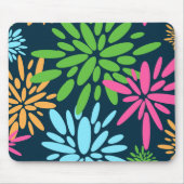 Abstracte Kleurrijke Vuurwerkbloemen Mousepad Muismat (Voorkant)