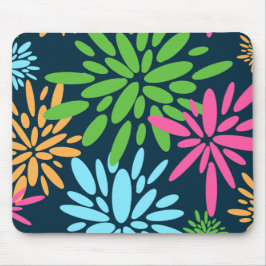 Abstracte Kleurrijke Vuurwerkbloemen Mousepad Muismat