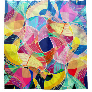 Abstracte kleurrijke waterverf, fantastische achte douchegordijn