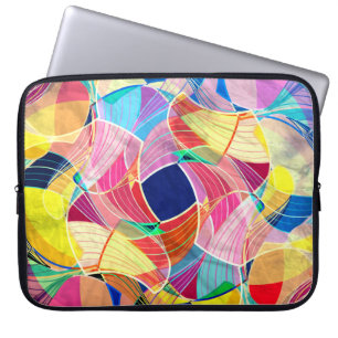 Abstracte kleurrijke waterverf, fantastische achte laptop sleeve