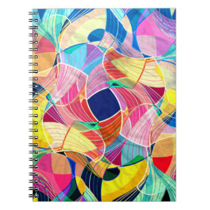 Abstracte kleurrijke waterverf, fantastische achte notitieboek