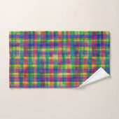 Abstracte kleurrijke Waterverf Plaid Pattern Bad Handdoek (Handdoek)