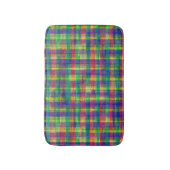 Abstracte kleurrijke Waterverf Plaid Pattern Badmat (Voorkant Verticaal)
