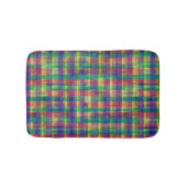 Abstracte kleurrijke Waterverf Plaid Pattern Badmat (Voorkant)