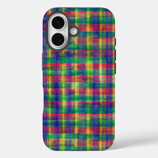Abstracte kleurrijke Waterverf Plaid Pattern Case-Mate iPhone Case (Achterkant)
