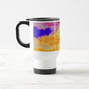 Abstracte kleurrijke Waterverf Reisbeker