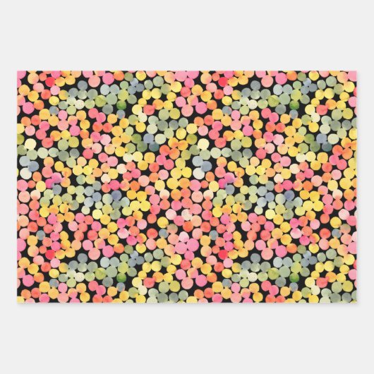 Abstracte kleurrijke Waterverf Stippen Inpakpapier Vel (Voorkant 3)