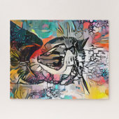 Abstracte kleurstof | Uitdagend hard Legpuzzel (Horizontaal)