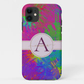 Abstracte kleurstofmonogram Case-Mate iPhone case (Achterkant)